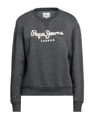 Pepe Jeans Woman Sweatshirt Charcoal Size Xl Cotton, Polyester In Gray