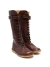Pèpè Lace-up Knee-high Boots In Brown