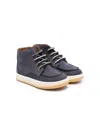 Pèpè Lace-up Leather Ankle Boots In Blue