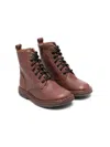 Pèpè Lace-up Leather Ankle Boots In Brown