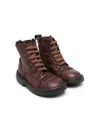Pèpè Lace-up Leather Boots In Brown