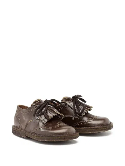 Pèpè Kids' Lace-up Brogues In Brown