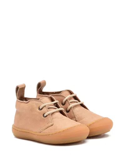 Pèpè Babies' Lace-up Pre-walkers In Brown