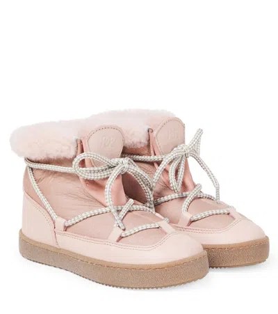 Pèpè Kids'  Stiefel Aus Leder Und Veloursleder In Pink