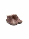 Pèpè Leather Crib Shoes In Brown