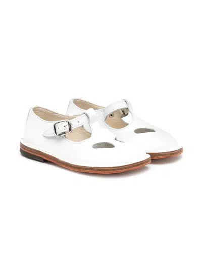 Pèpè Kids' Leather Cut-out Shoes In White