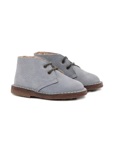 Pèpè Kids' Leather Lace-up Boots In Blue