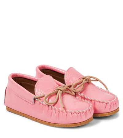 Pèpè Kids' Leather Loafers In Pink