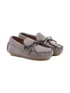 Pèpè Leather Moccasin Slippers In Gray