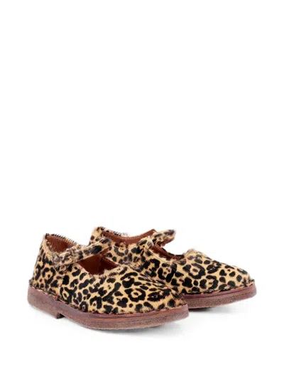 Pèpè Kids' Leopard-pattern Ballet Flats In Neutrals