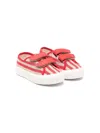 Pèpè Linen Touch-strap Trainers In Red
