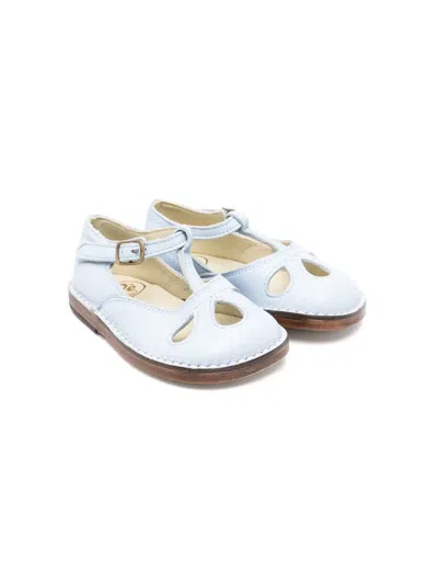 Pèpè Kids' Lucy Leather Ballerina Shoes In Blue