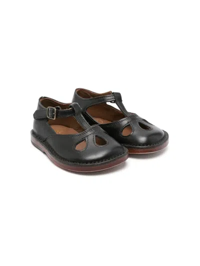 Pèpè Kids' Lucy Leather Sandals In 黑色