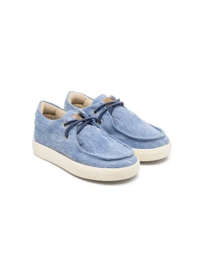 Pèpè Kids' Mali Denim-design Loafers In Blue