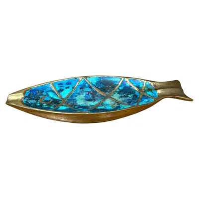 Pre-owned Pepe Mendoza Mid-century Mexican Modern Brass Fish Ashtray Dish Catch All By  In Gray