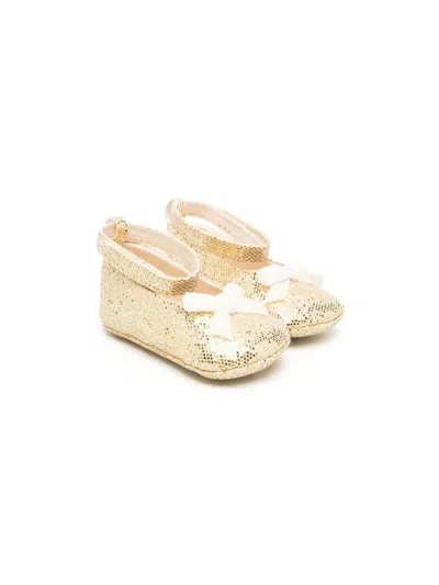 Pèpè Babies' Metallic Ballerina Shoes In Gold