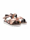 Pèpè Metallic-effect Leather Sandals In Metallic