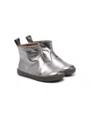Pèpè Metallic-finish Leather Boots In Grey