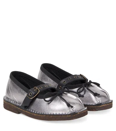 Pèpè Kids'  Mary-jane-ballerinas Aus Metallic-leder In Multi