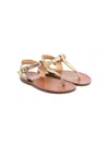 Pèpè Metallic T-bar Sandals In 金色
