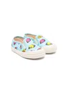 Pèpè Noah Fish-print Sneakers In Blue