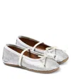 Pèpè Paillettes Metallic Ballet Flats In Silver