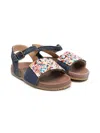 Pèpè Panelled Buckled Sandals In Blue