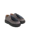 Pèpè Panelled Shearling Brogues In Grey