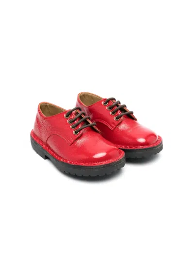 Pèpè Kids' Patent Leather Lace-up Shoes In Red