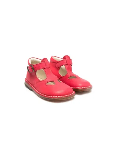 Pèpè Babies' Perforated Buckled Shoes In Red