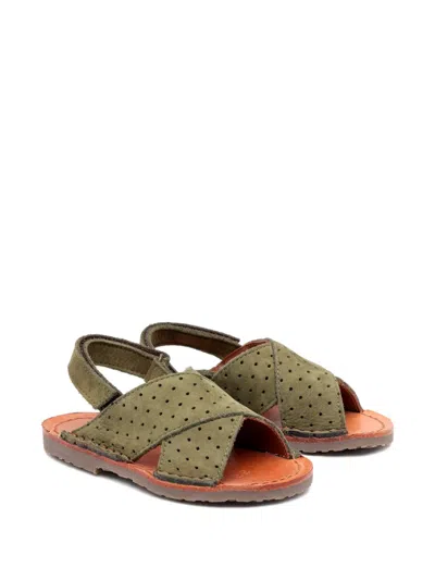 Pèpè Perforated Sandals In Green