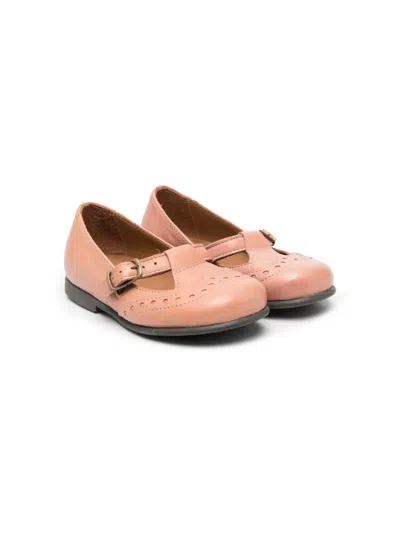 Pèpè Kids' Round-toe Leather Ballerinas In Neutrals