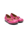 Pèpè Round-toe Leather Ballerinas In Pink