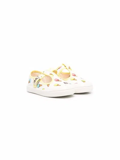 Pèpè Babies' Sam Pam Gelato-print Sneakers In White