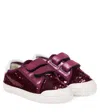 Pèpè Sequined Leather-trimmed Sneakers In Burgundy