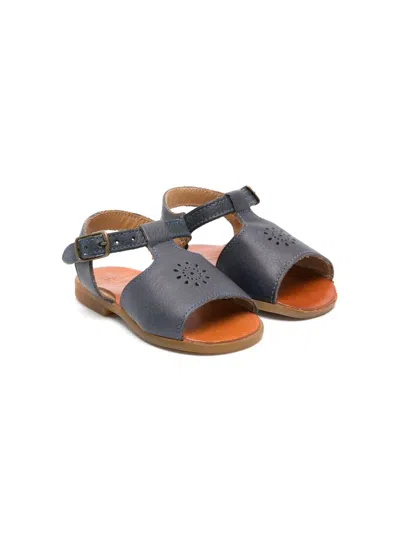 Pèpè Kids' Serge Leather Sandals In Blue