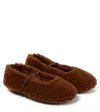 Pèpè Shearling Ballet Flats In Brown
