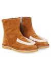 Pèpè Shearling-trimmed Suede Boots In Brown