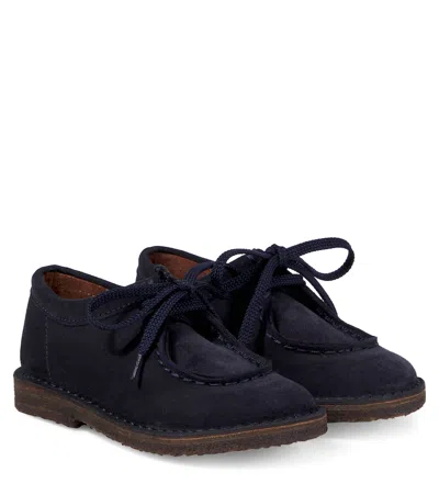 Pèpè Kids'  Suede Lace-up Boots In Blue