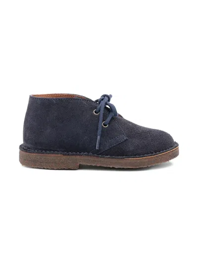 Pèpè Kids' Suede Lace-up Shoes In Blue