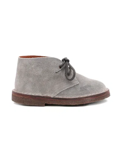 Pèpè Kids' Suede Lace-up Shoes In Gray