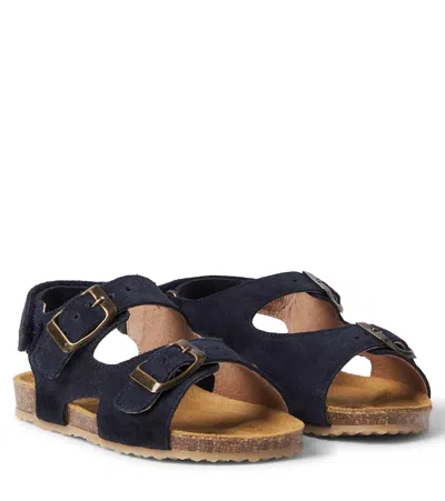 Pèpè Kids'  Suede Sandals In Blue