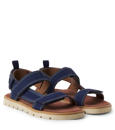 Pèpè Summer Leather Sandals In Blue