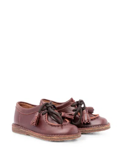 Pèpè Kids' Tassel-detail Lace-up Brogues In Brown
