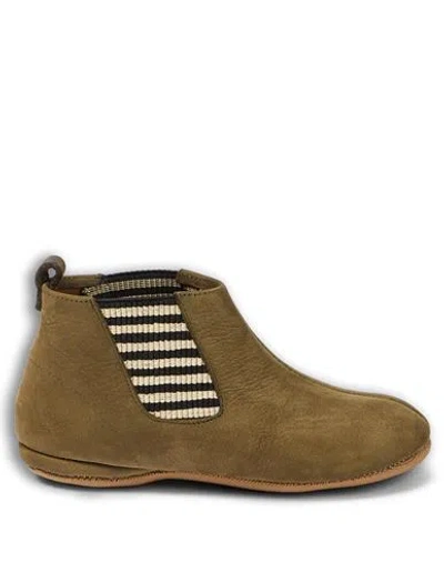 Pèpè Babies'  Toddler Boy House Slipper Military Green Size 9c Leather In Brown