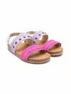 Pèpè Two-tone Buckled Sandals In Purple