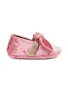 Pèpè Velvet Bow Ballerinas In Pink
