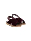 Pèpè Velvet Open-toe Sandals In Red