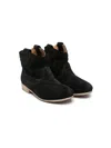 Pèpè Western-style Suede Boots In Black