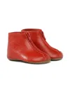 Pèpè Zippered Leather Ankle Boots In Red